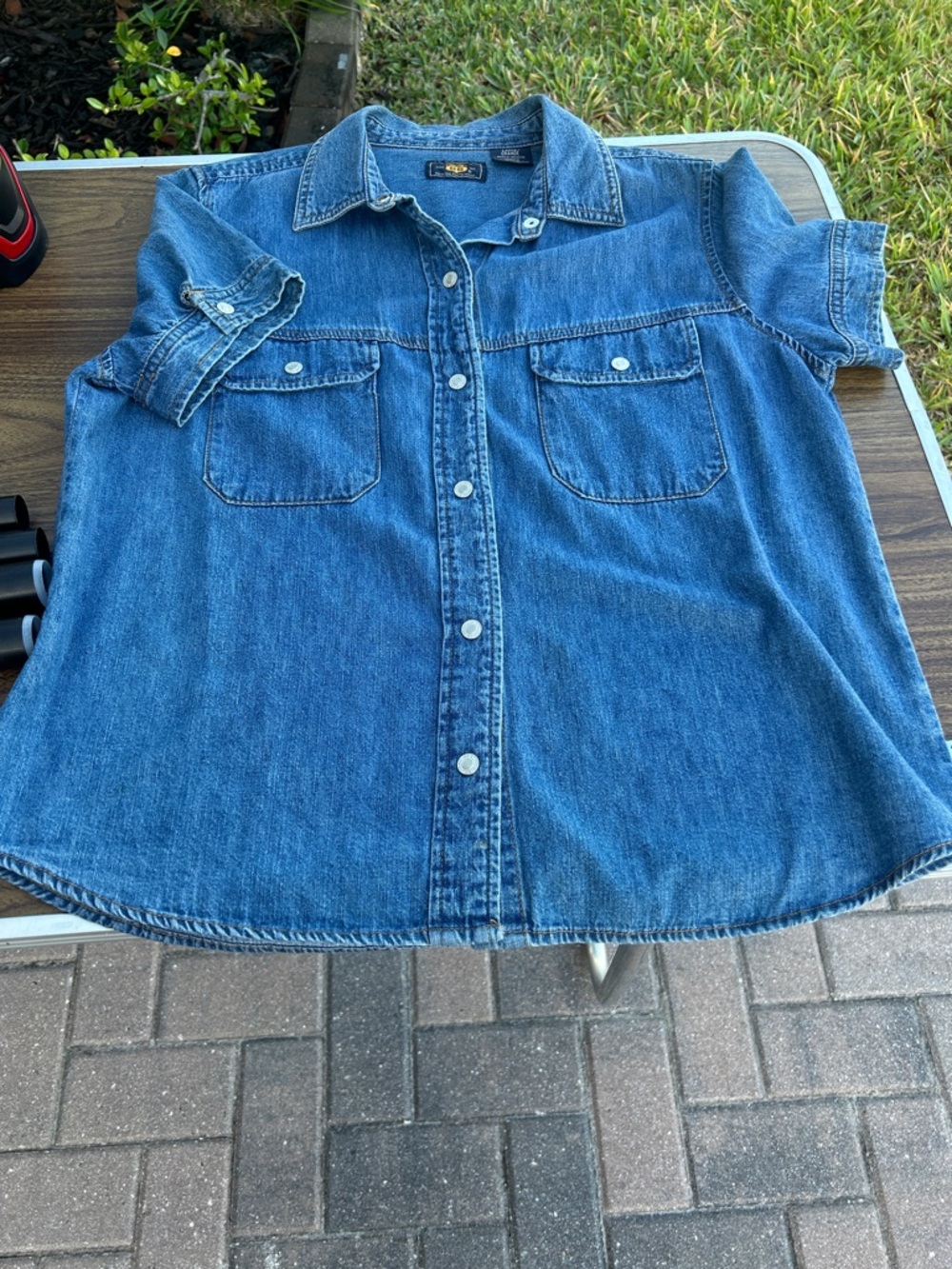 Route 66 Blue Denim Button-Down Shirt